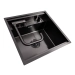 Kitchen sink CM 50*50 concealed PVD black VALESO Handmade (mixer tap included) - Фото № 1