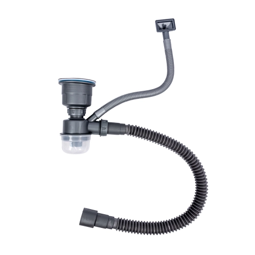 Сифон одинарный для моек Handmade VALESO (верхушка черная, арт. 903) - Фото № 1