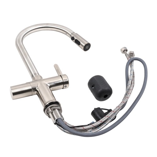 Смеситель кухонный с индикатором температуры VALESO SX231B выдвижной - Фото № 1