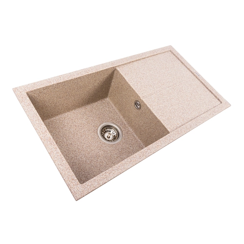 Гранитная мойка для кухни VALESO SOLID 7843 матовая Карамель - Фото № 1