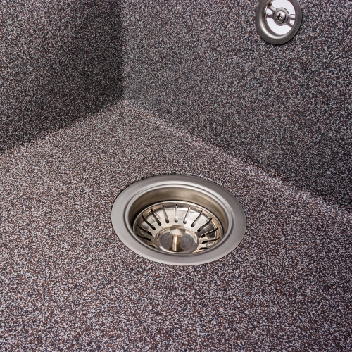 Гранитная мойка для кухни VALESO SOLID 7843 матовая Микс - Фото № 4