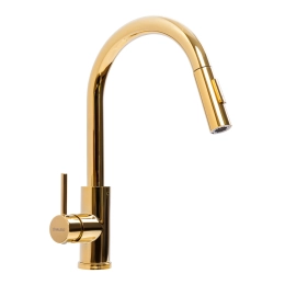 Кухонный смеситель с выдвижной лейкой Valeso NES-JL7 (PVD золото)