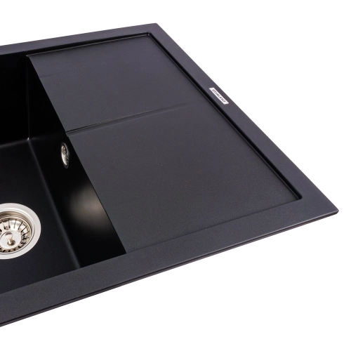 Гранитная мойка для кухни VALESO CALYPSO 7950 матовая Черная - Фото № 2