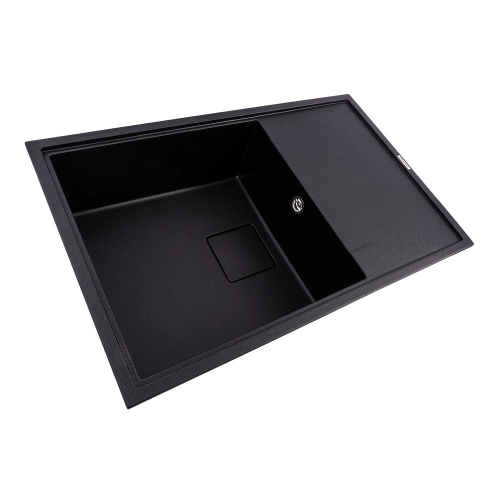 Гранитная мойка для кухни VALESO GALANS 7850 матовая Черный металлик - Фото № 1