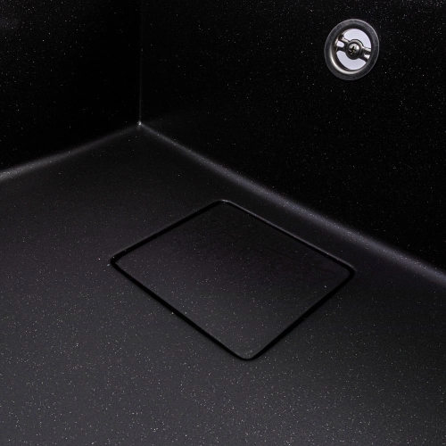 Гранитная мойка для кухни VALESO GALANS 7850 матовая Черный металлик - Фото № 4