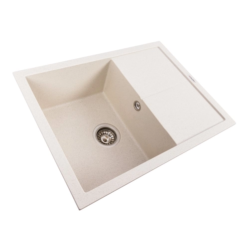 Гранитная мойка для кухни VALESO CRIPTA 6550 Белая в точку - Фото № 1