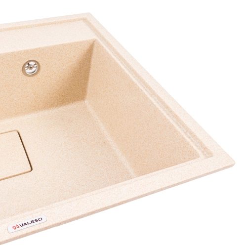 Гранитная мойка для кухни VALESO SHERLIT 6050 матовая Сафари - Фото № 2