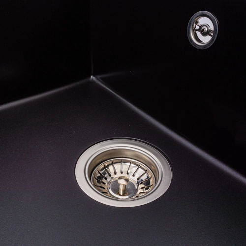 Гранитная мойка для кухни VALESO CRIPTA 6550 матовая Черная - Фото № 4