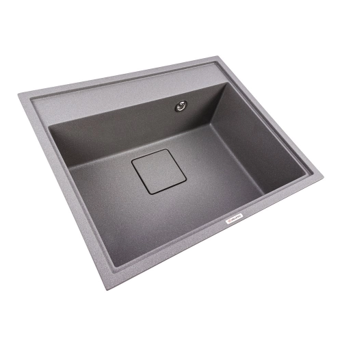 Гранитная мойка для кухни VALESO SHERLIT 6050 матовая Серый Мусон - Фото № 1