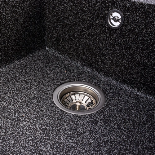 Гранитная мойка для кухни VALESO CALYPSO 7950 матовая Графит - Фото № 4