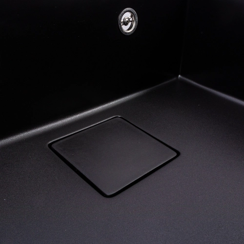 Гранитная мойка для кухни VALESO SHERLIT 6050 матовая Черная - Фото № 4