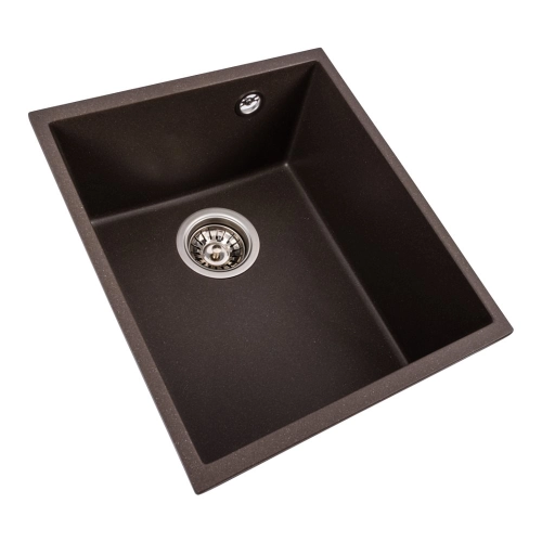 Гранитная мойка для кухни VALESO ROXY 3744 матовая Темная Скала - Фото № 1