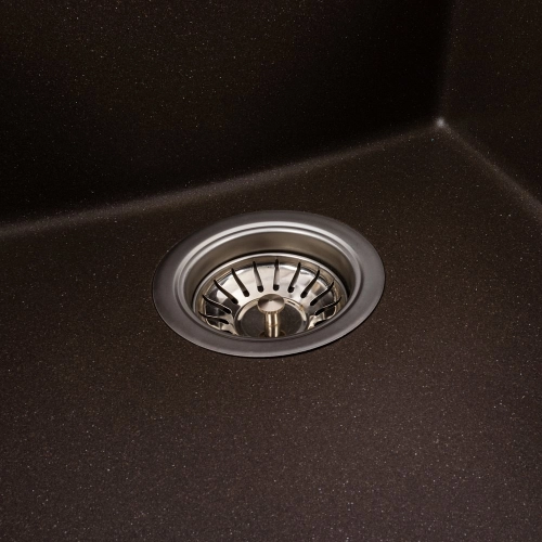 Гранитная мойка для кухни VALESO ROXY 3744 матовая Темная Скала - Фото № 4