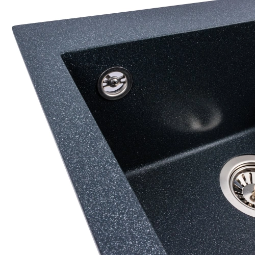 Гранитная мойка для кухни VALESO GALAX 5050 матовая Антрацит - Фото № 3