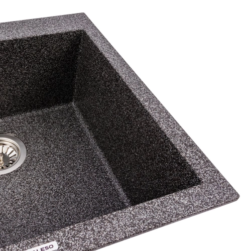 Гранитная мойка для кухни VALESO GALAX 5050 матовая Графит - Фото № 5