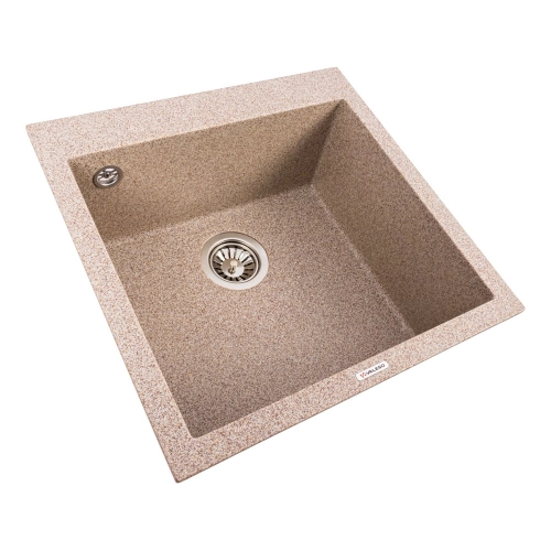 Гранитная мойка для кухни VALESO GALAX 5050 матовая Карамель - Фото № 1