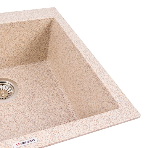 Гранитная мойка для кухни VALESO GALAX 5050 матовая Карамель - Фото № 2