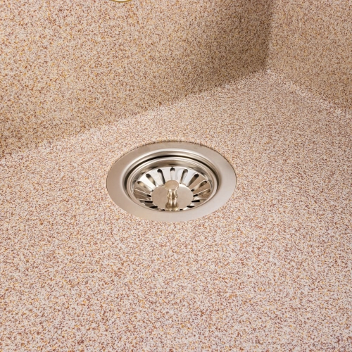 Гранитная мойка для кухни VALESO GALAX 5050 матовая Карамель - Фото № 4