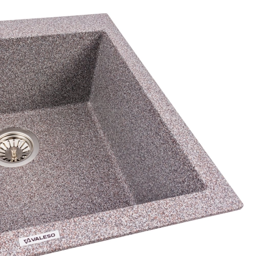 Гранитная мойка для кухни VALESO GALAX 5050 матовая Микс - Фото № 2