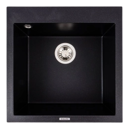 Гранитная мойка для кухни VALESO GALAX 5050 матовая Черный металлик