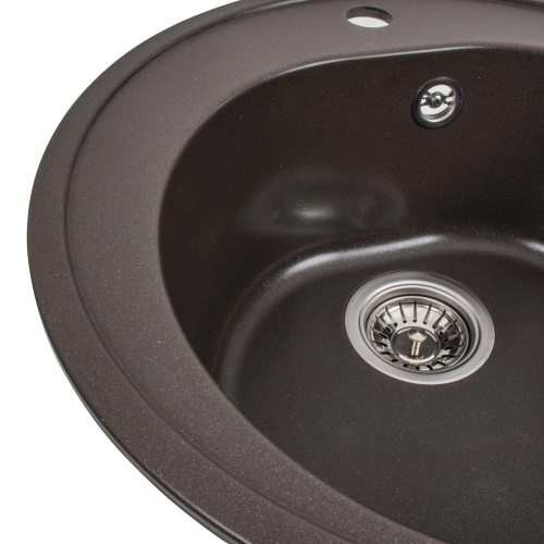 Гранитная мойка для кухни VALESO LUNA 510 матовая Темная Скала - Фото № 10