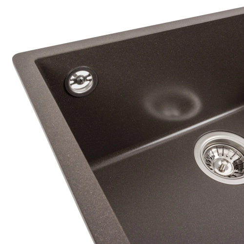 Гранитная мойка для кухни VALESO OASIS 5444 матовая Темная Скала - Фото № 6