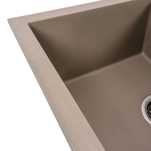 VALESO CRIPTA 6550 Granite Kitchen Sink, Matte Titanium - Фото № 3