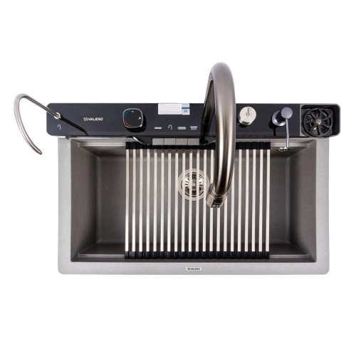 VALESO EVANORA 7546 Granite Kitchen Sink, Matte Grey Monsoon - Фото № 1