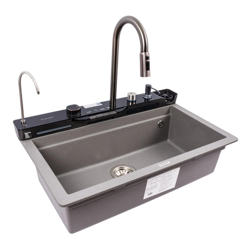 VALESO EVANORA 7546 Granite Kitchen Sink, Matte Grey Monsoon - Фото № 2