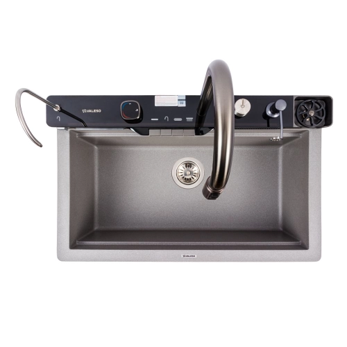 VALESO EVANORA 7546 Granite Kitchen Sink, Matte Grey Monsoon - Фото № 3
