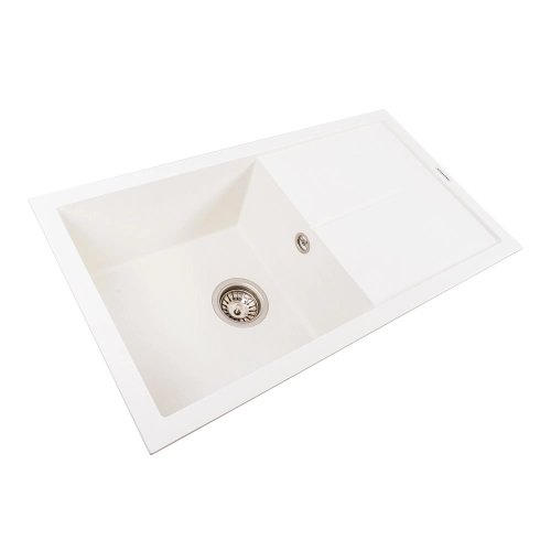 Гранитная мойка для кухни VALESO SOLID 7843 матовая Белоснежная - Фото № 1
