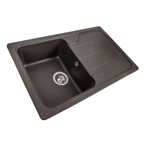 Гранитная мойка для кухни VALESO VERONA 7850 матовая Темная Скала - Фото № 4