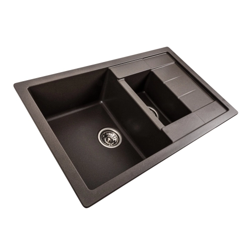Гранитная мойка для кухни VALESO TOSKANA 7850W матовая Темная Скала - Фото № 1