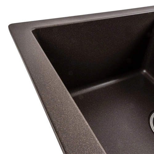 Гранитная мойка для кухни VALESO TOSKANA 7850W матовая Темная Скала - Фото № 3