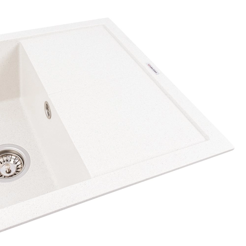 Гранитная мойка для кухни VALESO CALYPSO 7950 матовая Белая в точку - Фото № 2