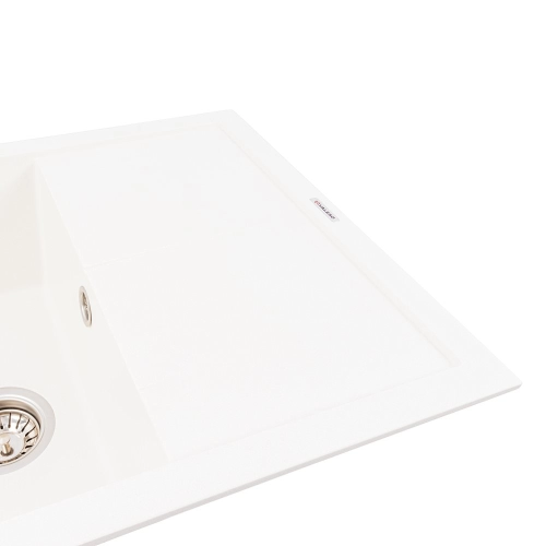 Гранитная мойка для кухни VALESO CALYPSO 7950 матовая Белоснежная - Фото № 2