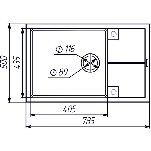 Гранитная мойка для кухни VALESO CALYPSO 7950 матовая Микс - Фото № 1