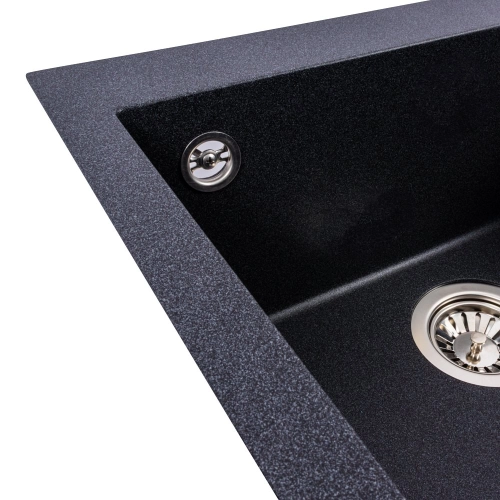 Гранитная мойка для кухни VALESO GALAX 5050 матовая Карбон - Фото № 3