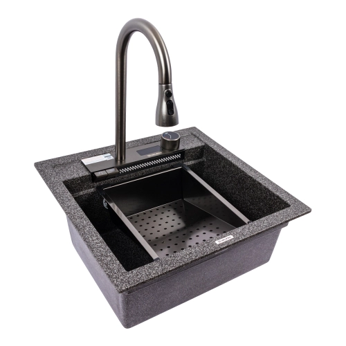 Гранитная мойка для кухни VALESO VIVA 5149 матовая Графит - Фото № 1