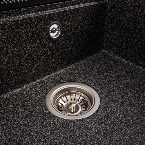Гранитная мойка для кухни VALESO VIVA 5149 матовая Графит - Фото № 6