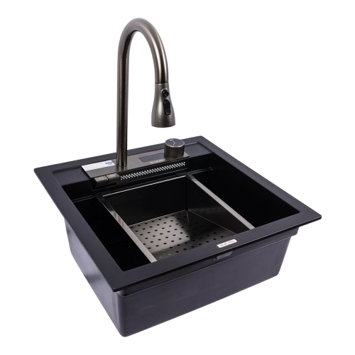 Гранитная мойка VALESO 5149 VIVA (чёрная) - Фото № 1