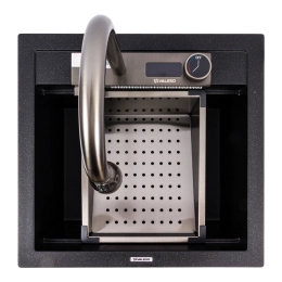 Гранитная мойка для кухни VALESO VIVA 5149 матовая Черный металлик