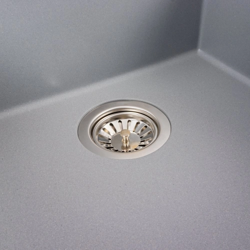 Гранитная мойка для кухни VALESO GALAX 5050 матовая Серый металлик - Фото № 4