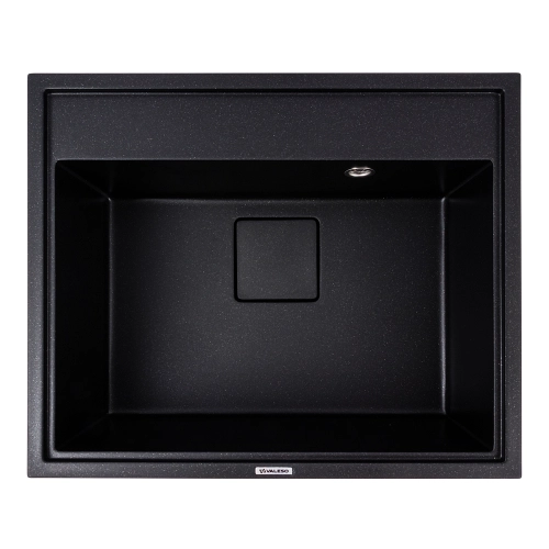 Гранитная мойка для кухни VALESO SHERLIT 6050 матовая Черный металлик