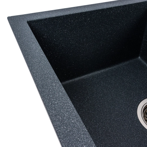 Гранитная мойка для кухни VALESO CRIPTA 6550 матовая Антрацит - Фото № 3