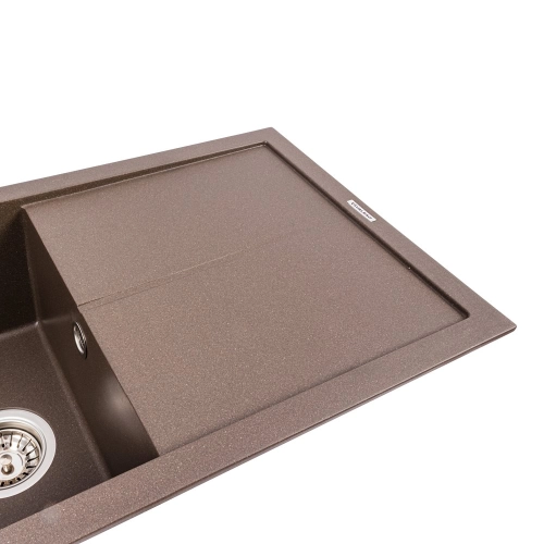Гранитная мойка для кухни VALESO SOLID 7843 матовая Темная Скала - Фото № 2