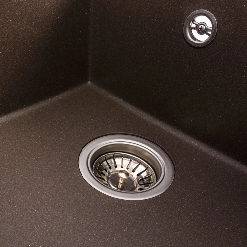 Гранитная мойка для кухни VALESO SOLID 7843 матовая Темная Скала - Фото № 4
