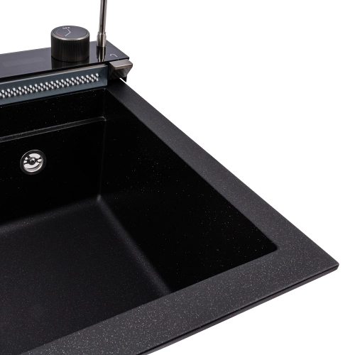 VALESO IRENA 6846 Granite Kitchen Sink, Matte Black Metallic - Фото № 4