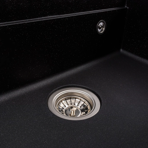 VALESO IRENA 6846 Granite Kitchen Sink, Matte Black Metallic - Фото № 6
