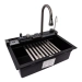 VALESO IRENA 6846 Granite Kitchen Sink, Matte Black Metallic - Фото № 1